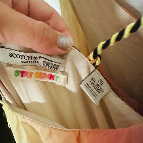 SCOTCH AND SODA Multicolored Twist Tassels Accordion Pleated Midi Dress Size 38 - Picture 10 of 13